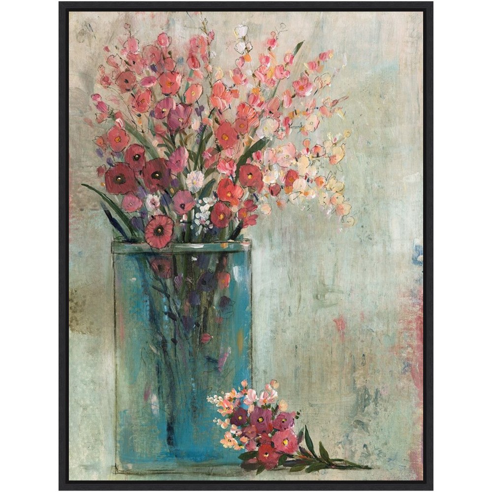 Amanti Art Blue Jar II by Tim OToole Framed Canvas Wall Art Print, 24inH x 18inW, Black