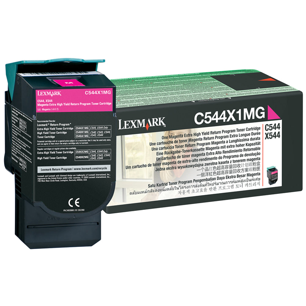 Lexmark C544X1MG Magenta High Yield Return Program Toner Cartridge