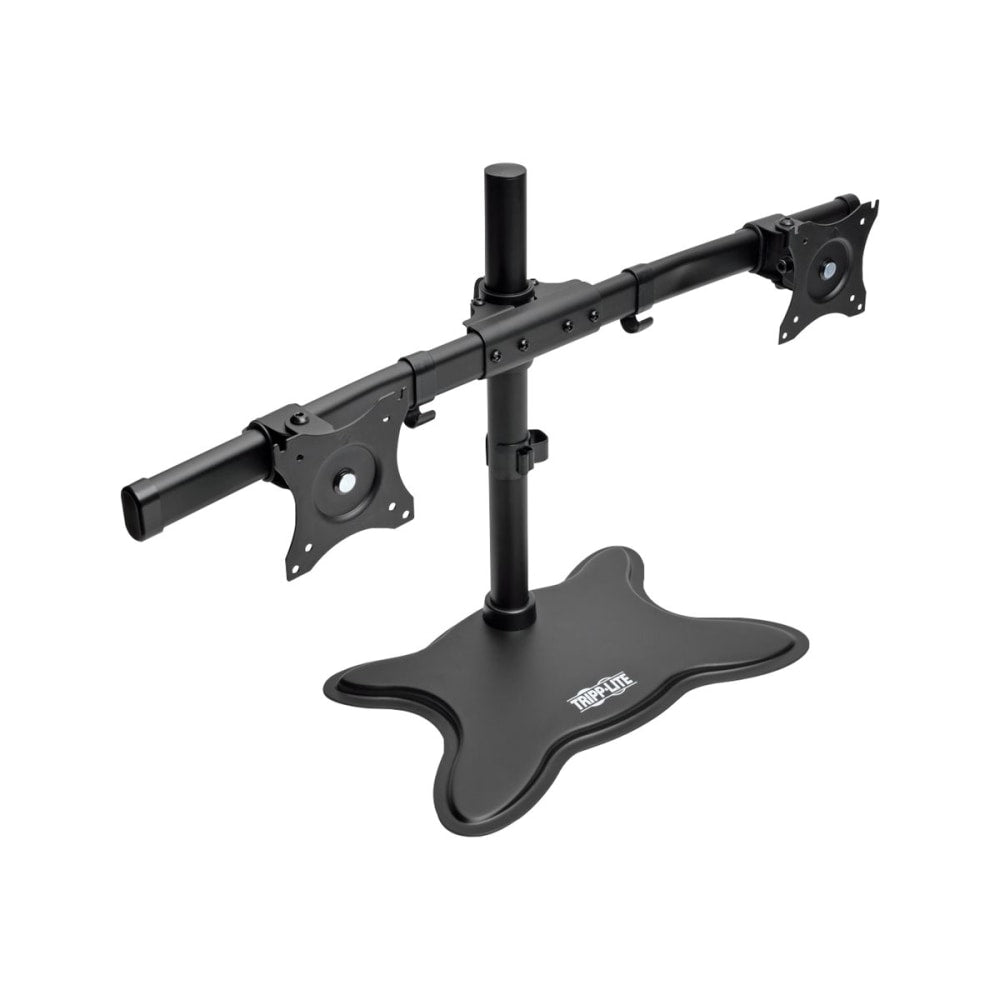 Tripp Lite Dual-Monitor TV Desktop Display Mount Stand Full Motion 13in- 27in Flat Screen Displays - Stand - full-motion - for 2 LCD displays - steel - black - screen size: 13in-27in - desktop