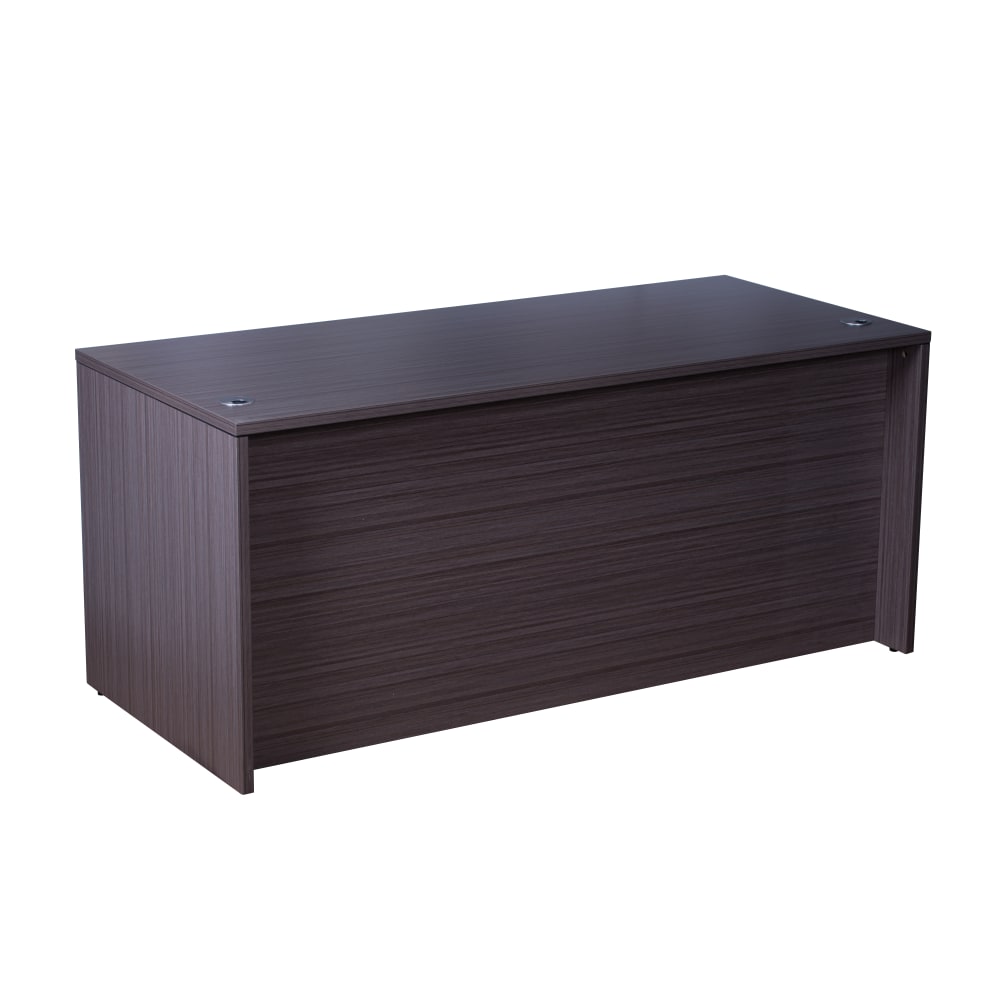 Boss Office Products Holland Series Executive U-Shape Desk With File Storage, Pedestal And Hutch, Driftwood