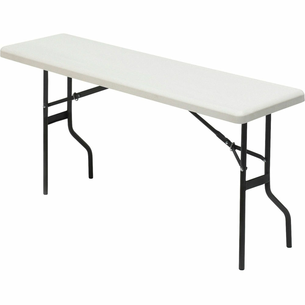 Iceberg Resin Folding Table, 60inW x 18inD, Platinum/Black