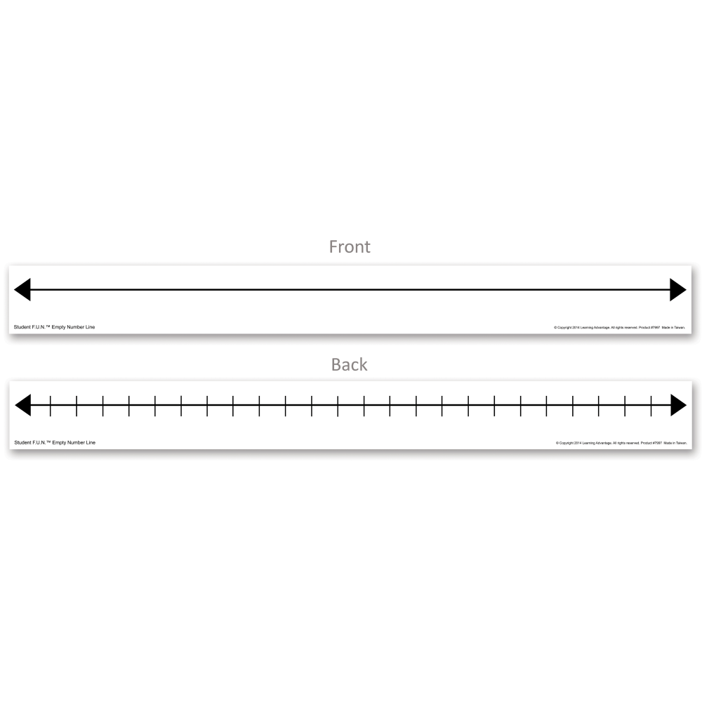 Learning Advantage F.U.N. Student Empty Number Lines, 1 3/4in x 17 1/2in, Multicolor, Pre-K - Grade 8, Pack Of 10