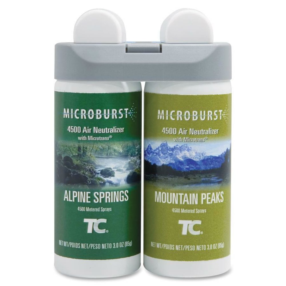 Rubbermaid Microburst Duet Refills, Alpine Sping/Mountain Peaks, Carton Of 4