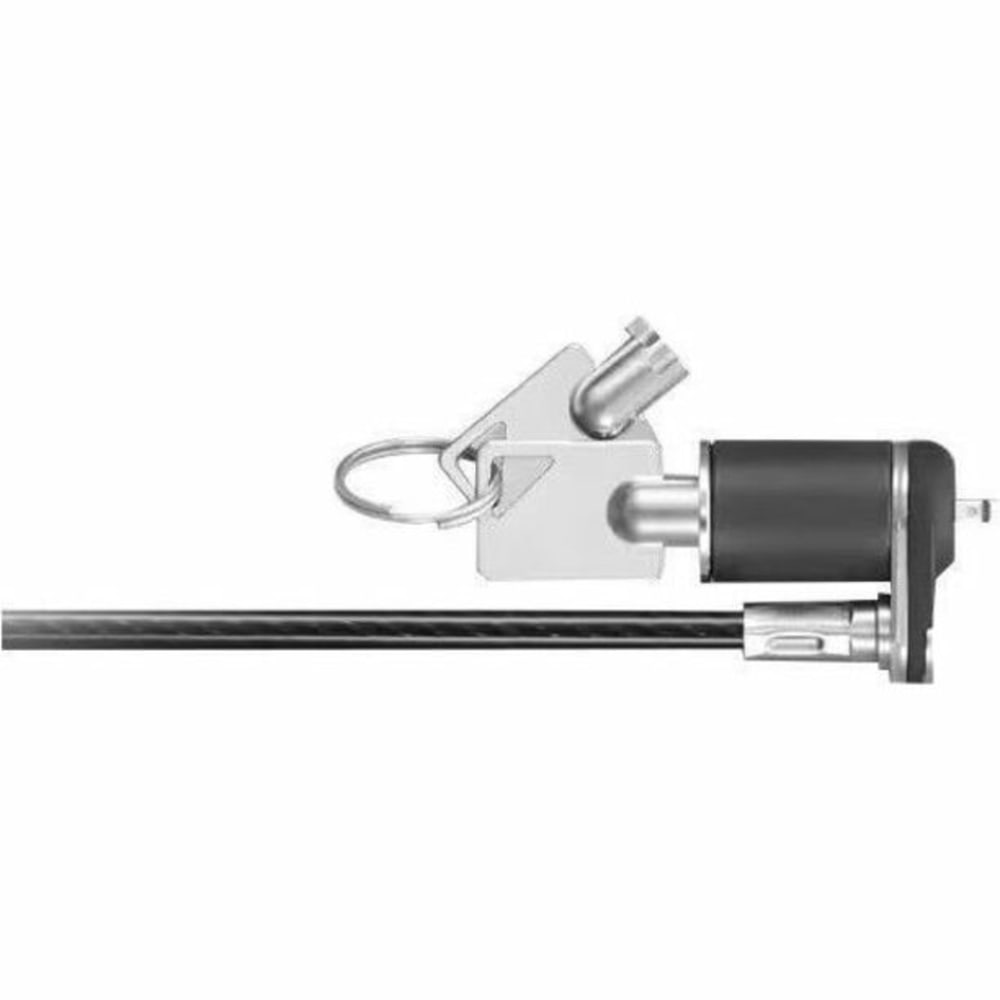 Lenovo NanoSaver Essential Cable Lock - Keyed Lock - Black - Galvanized Steel, Zinc Alloy, Stainless Steel - 4.92 ft - For Notebook, Docking Station, Desktop Computer, LCD Monitor