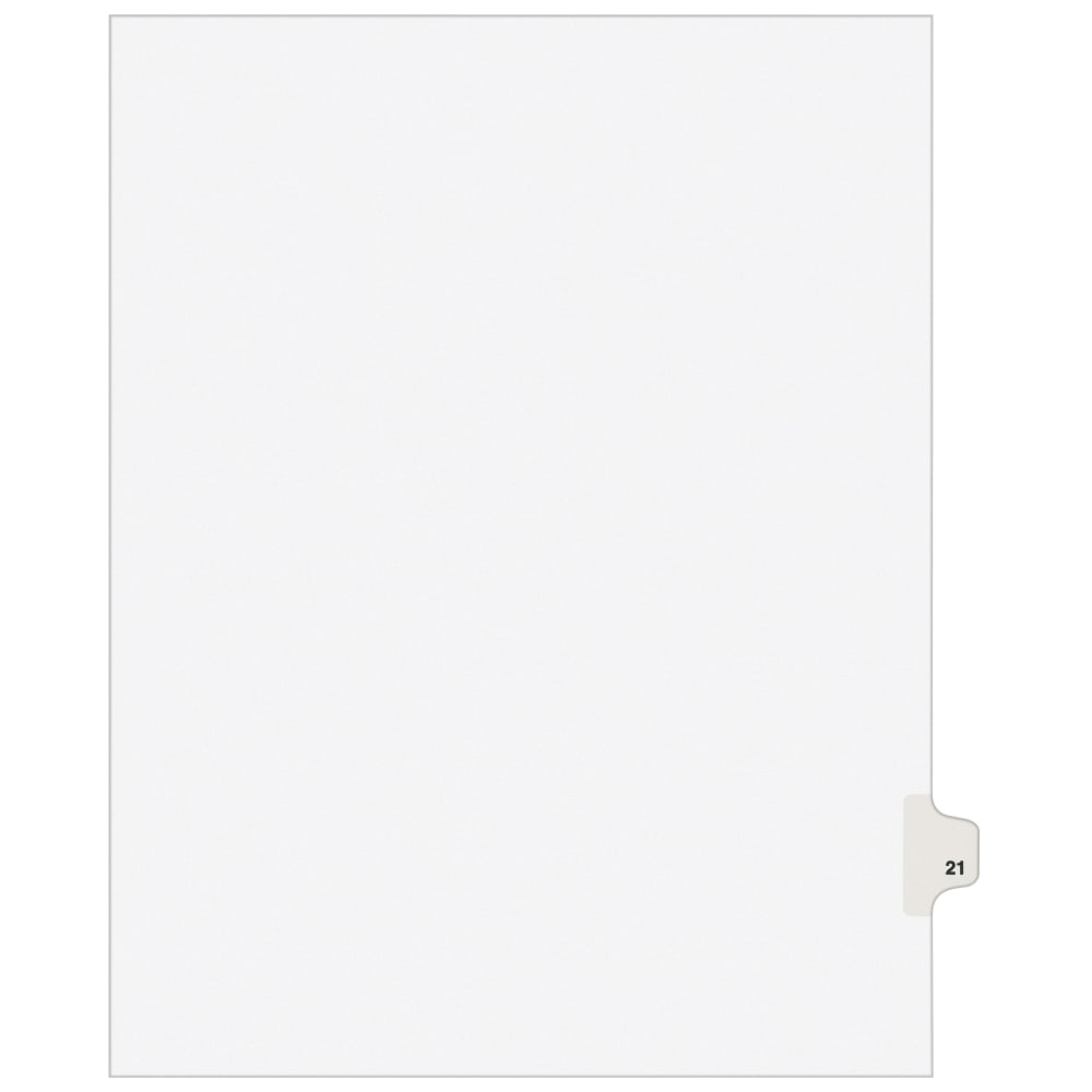 Avery Individual Legal Dividers Avery Style, Letter Size, Side Tab #21, White Dividers/White Tabs