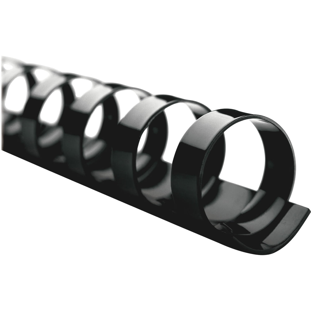 GBC CombBind 19-Ring Binding Spines, 1 1/2in Capacity (320 Sheets), Black, Box Of 100