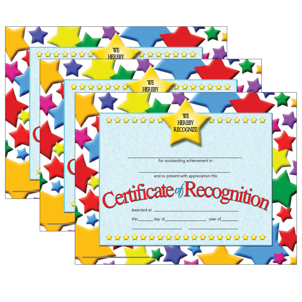 Hayes Certificates, 8-1/2in x 11in, Recognition, 30 Certificates Per Pack, Set Of 3 Packs