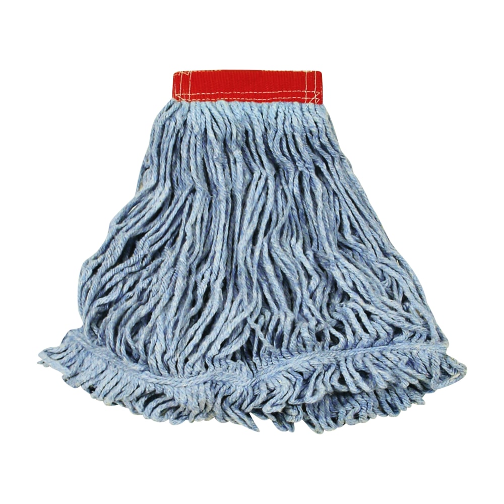 Rubbermaid Wet Mop Head, Super Stitch, Cotton Blend, Red, Case Of 6