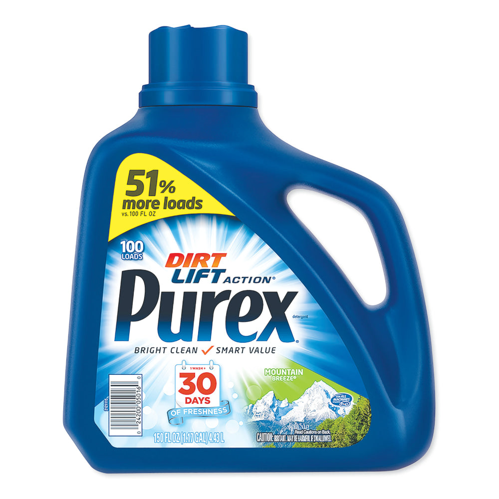 Purex Ultra Concentrated Laundry Detergent, Mountain Breeze Scent, 150 Oz Bottle, Case Of 4