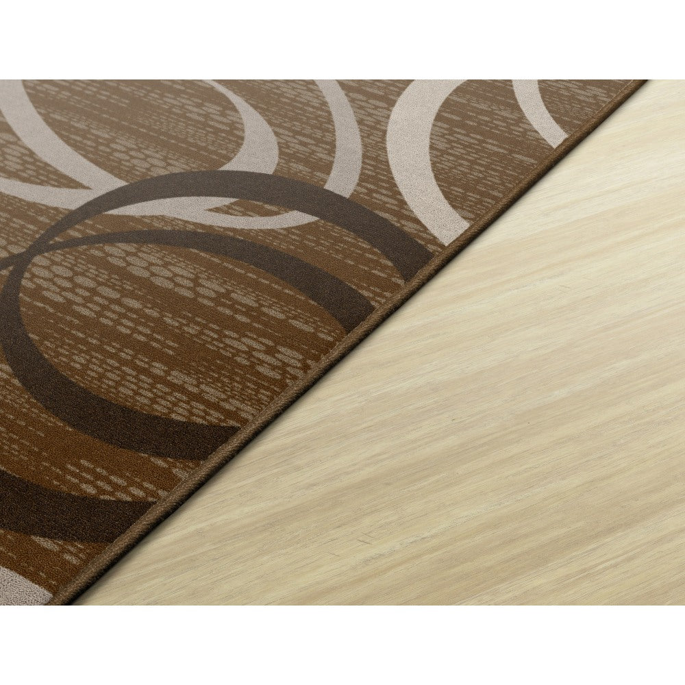 Flagship Carpets Printed Rug, Duo, 4ftH x 6ftW, Chocolate