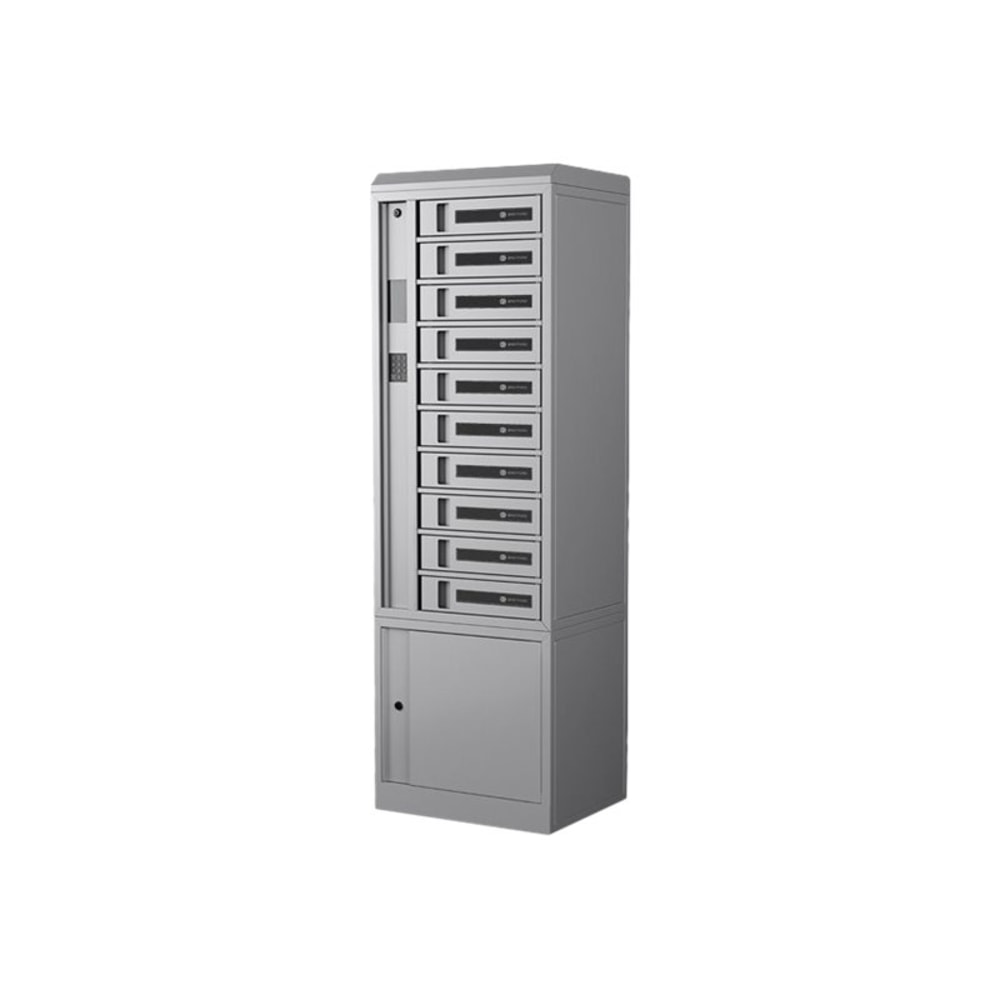 Bretford TechGuard Connect - Cabinet unit (charge only) - for 10 notebooks/tablets/cellular phones - lockable - steel - platinum