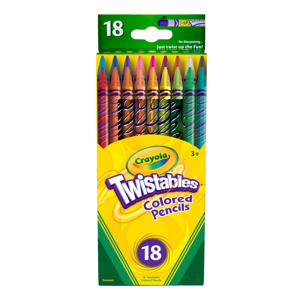 Crayola Twistables Color Pencils, Assorted Colors, Set Of 18