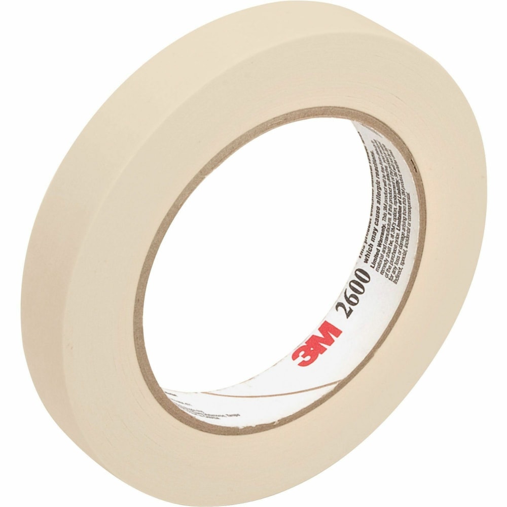 3M Highland Masking Tape, Tan, 3/4in x 60 Yd., Pack Of 12