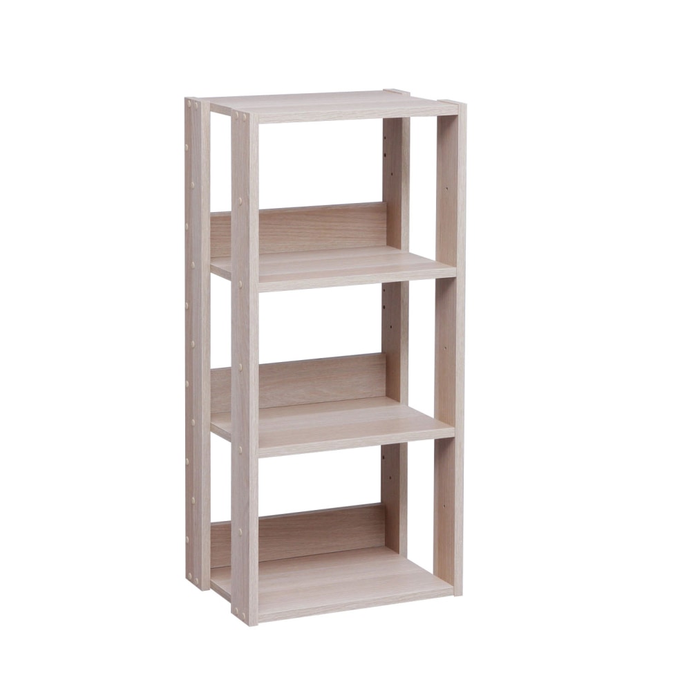 IRIS Mado 35inH 3-Tier Open Shelving Unit, Light Brown