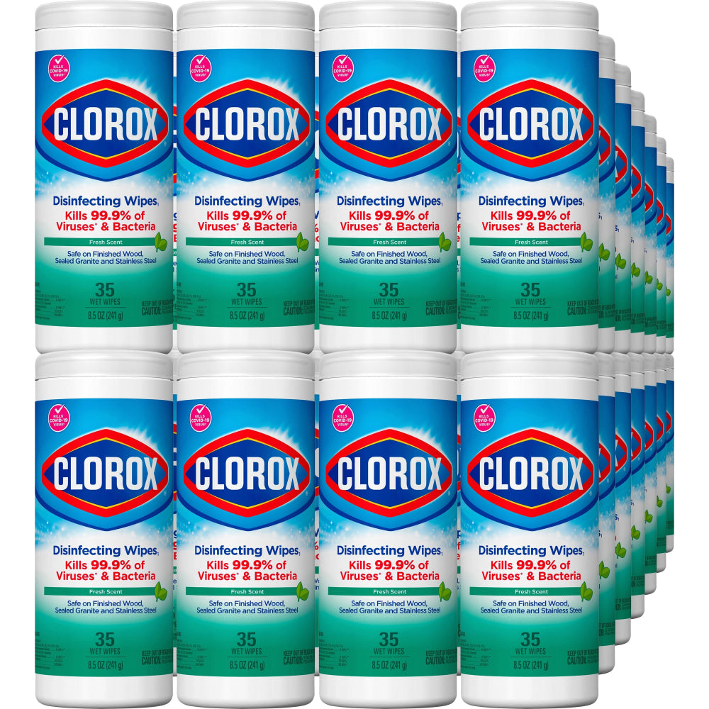 Clorox Disinfecting Cleaning Wipes, Fresh Scent, 420 Sheets Per Canister, Case Of 35 Canisters