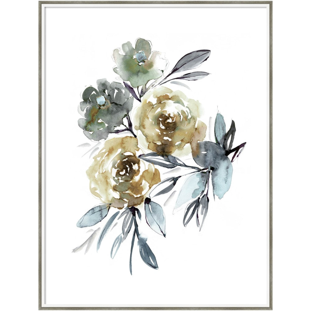 Amanti Art Yellow Roses by Sara Berrenson Wood Framed Wall Art Print, 31inW x 41inH, White