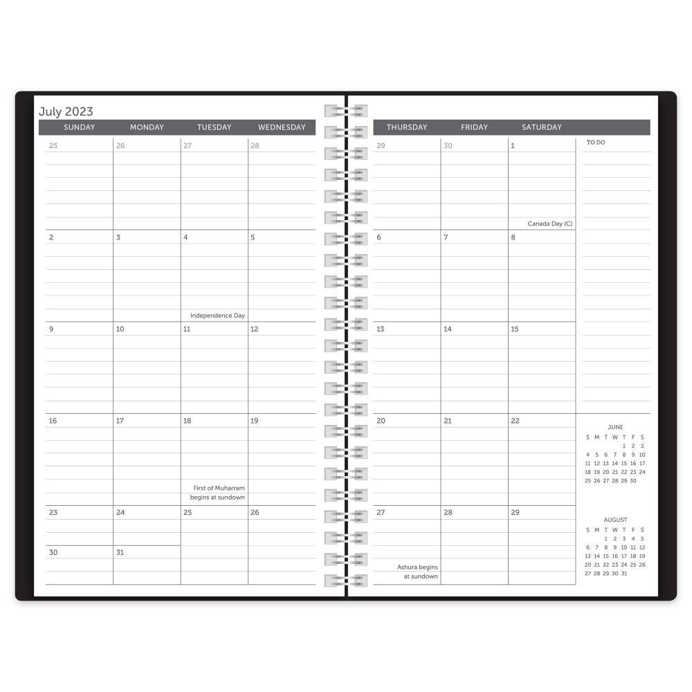 2023-2024 Office Depot Brand Stellar Academic Weekly/Monthly Planner, 5-1/2in x 8-1/2in, Black, July 2023 to June 2024