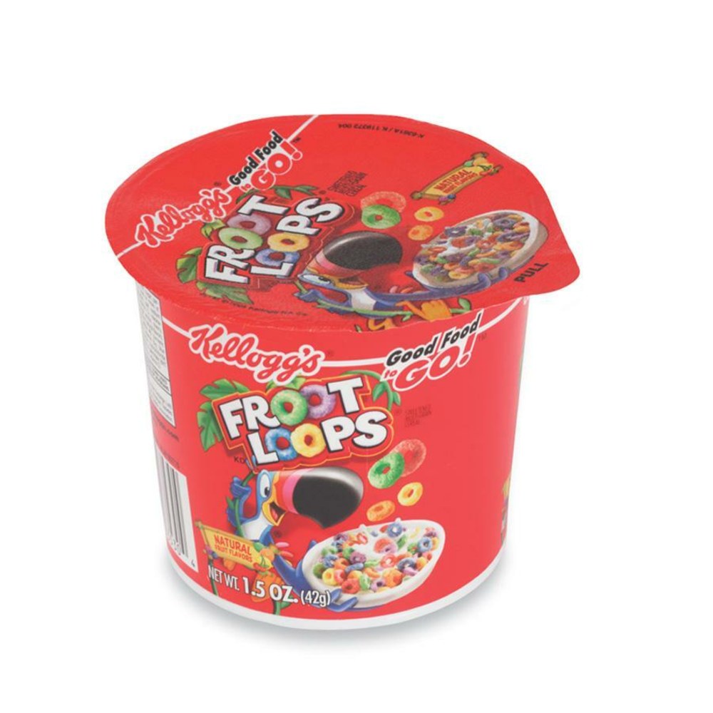 Kelloggs Froot Loops Cereal-In-A-Cup, 1.5 Oz., Pack Of 6