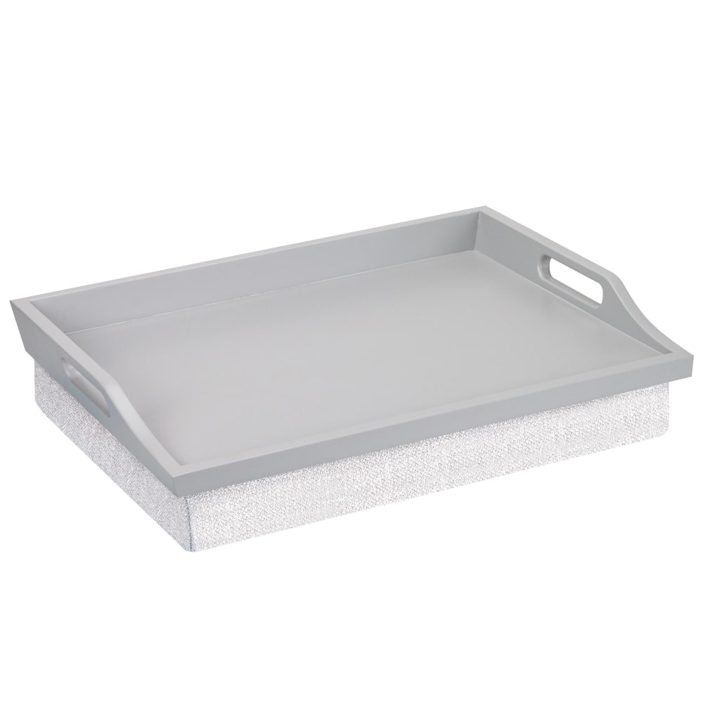 Rossie Home Lap Tray With Pillow, 4.1inH  x 17.5inW x 13.5inD, Calming Gray