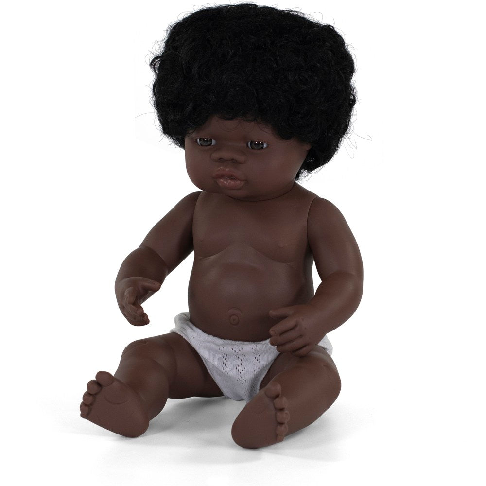 Miniland Educational Anatomically Correct 15in Baby Doll, African Girl