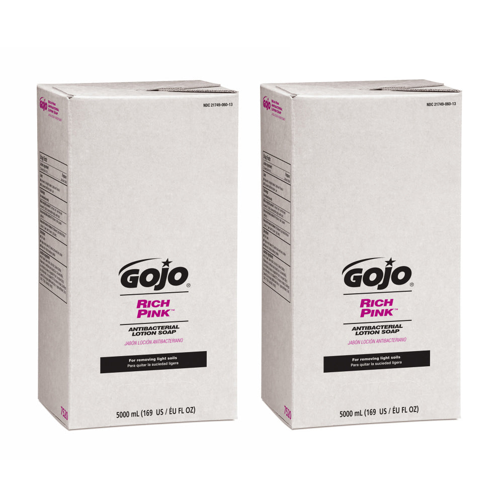 GOJO Rich Pink Antibacterial Lotion Hand Soap, Floral Scent, 169.07 Oz Bottle