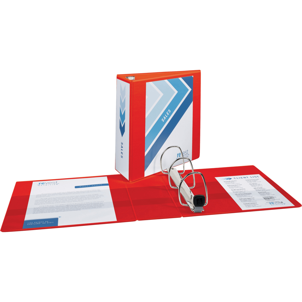 Avery Heavy-Duty View 3-Ring Binder With Locking One-Touch EZD Rings, 4in D-Rings, 43% Recycled, Red