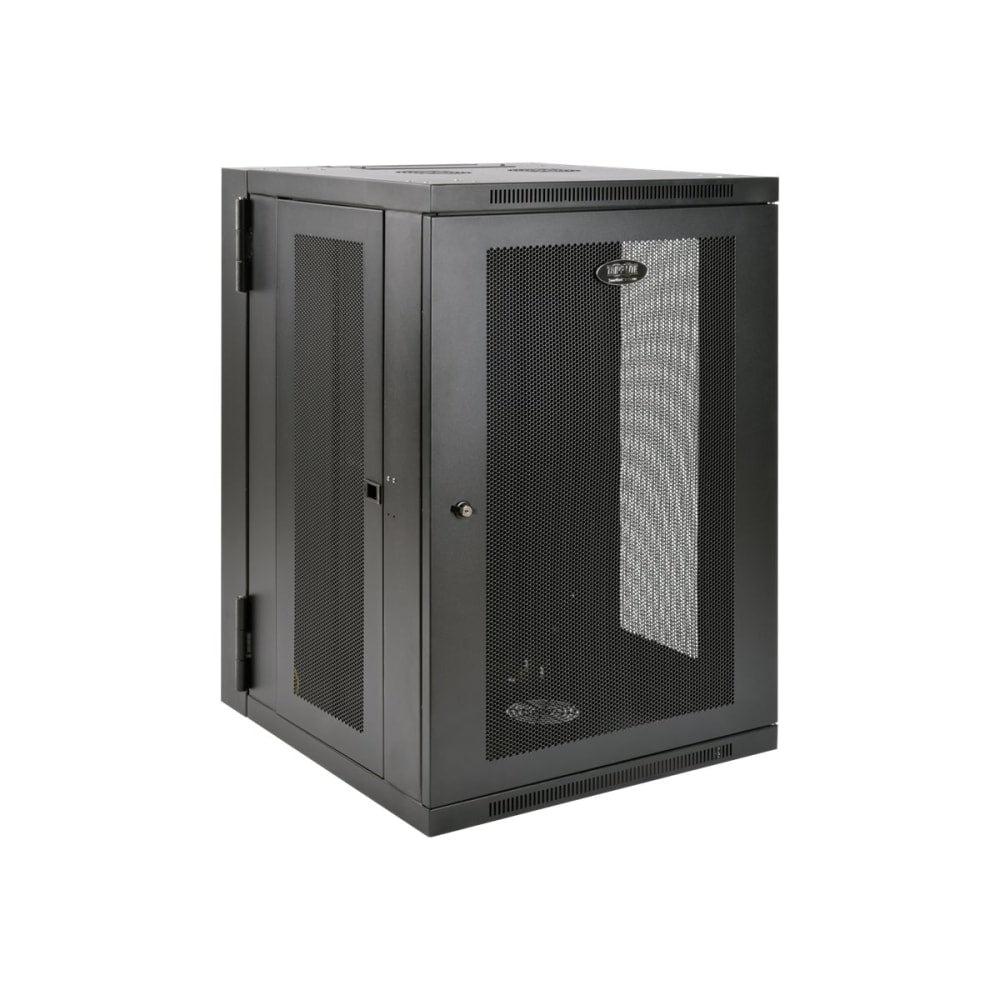 Tripp Lite 18U Wall Mount Rack Enclosure Server Cabinet Swinging Hinged Door Deep - Rack cabinet - wall mountable - black - 18U - 19in