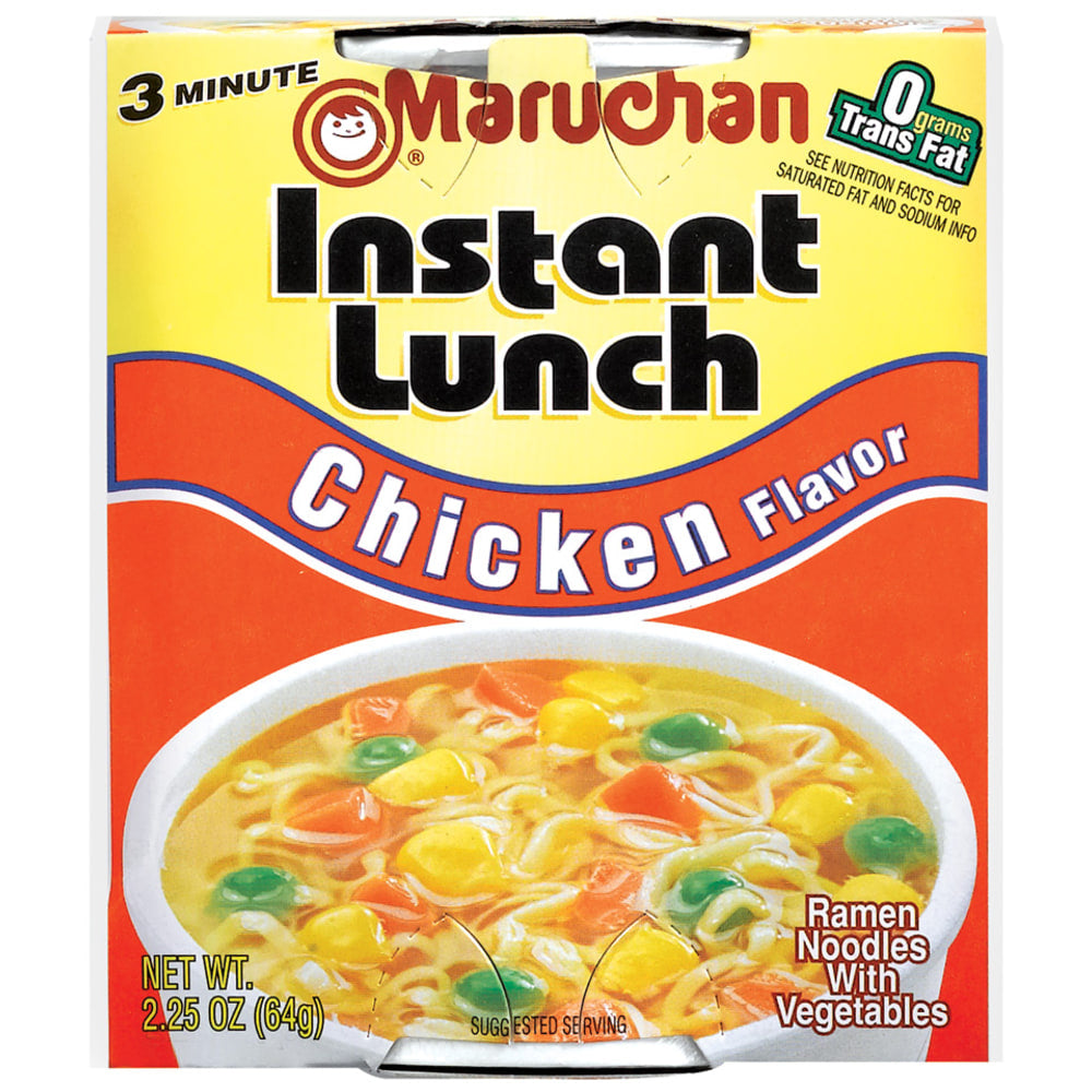 Maruchan Chicken Flavor Instant Lunches, 2.25 Oz, Box Of 12 Lunches