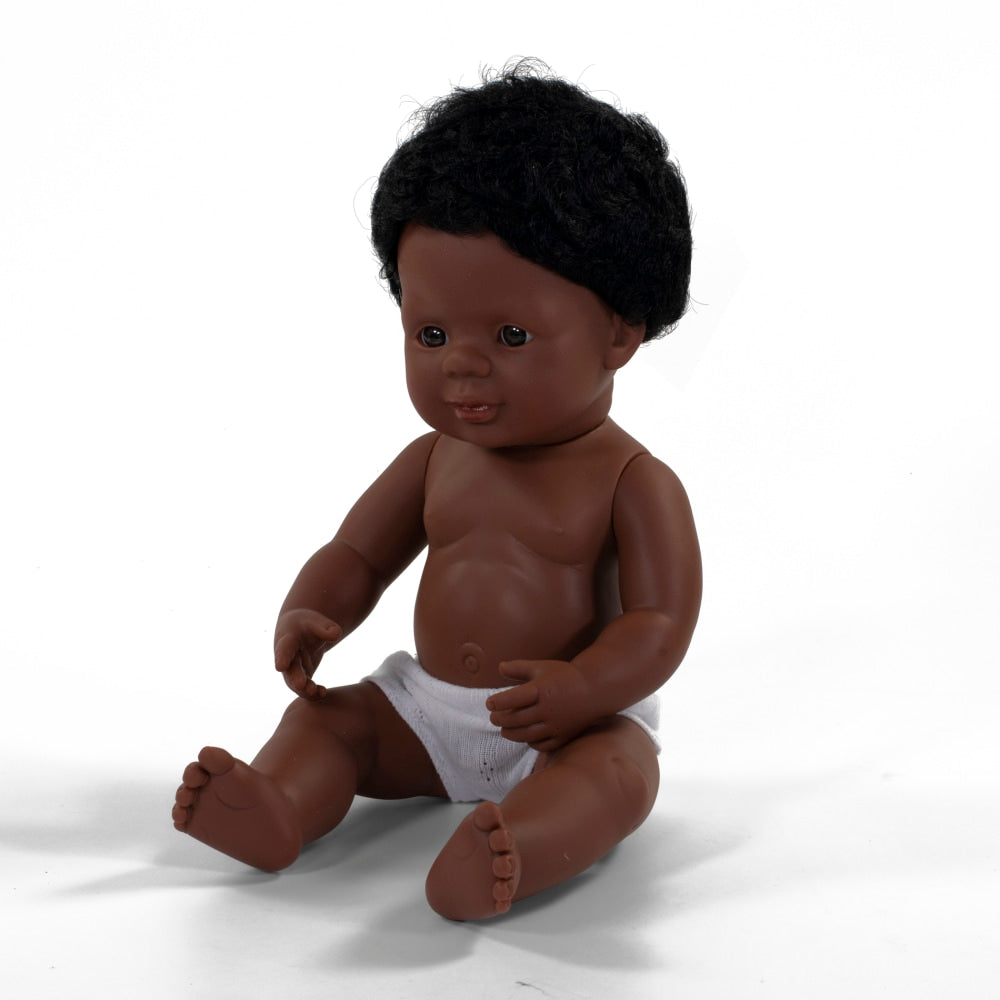 Miniland Educational Anatomically Correct 15in Baby Doll, African American Boy