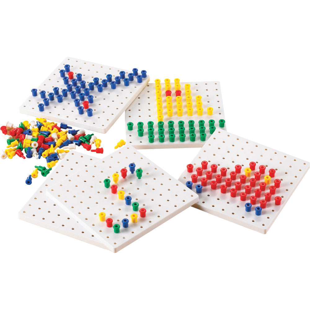 Edx Education Pegs & Pegboards Set, Assorted Colors, Grades Pre-K Through 2