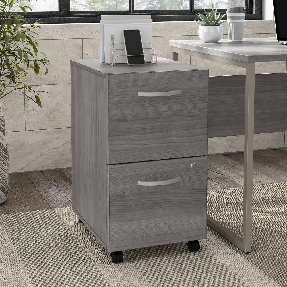 Bush Business Furniture Hybrid 28inD Vertical 2-Drawer Mobile File Cabinet, Platinum Gray, Delivery