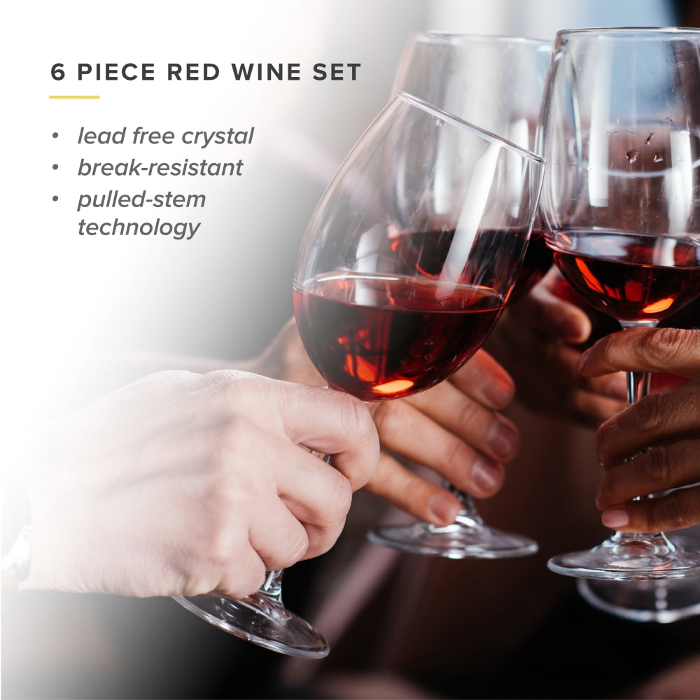 Table 12 Red Wine Glasses, 19.25 Oz, Clear, Set Of 6 Glass