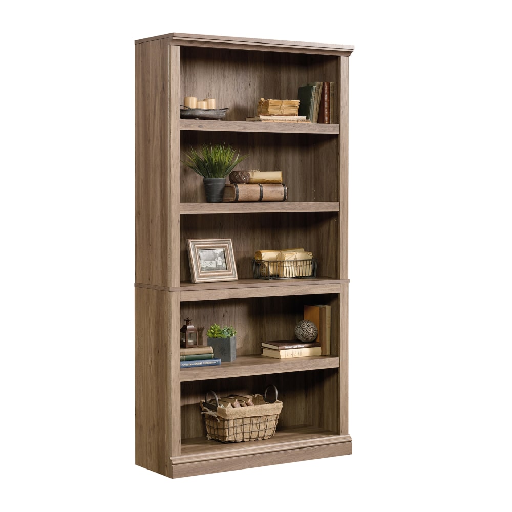 Sauder Select 69 13/16inH 5-Shelf Transitional Bookcase, Oak/Light Finish, Standard Delivery