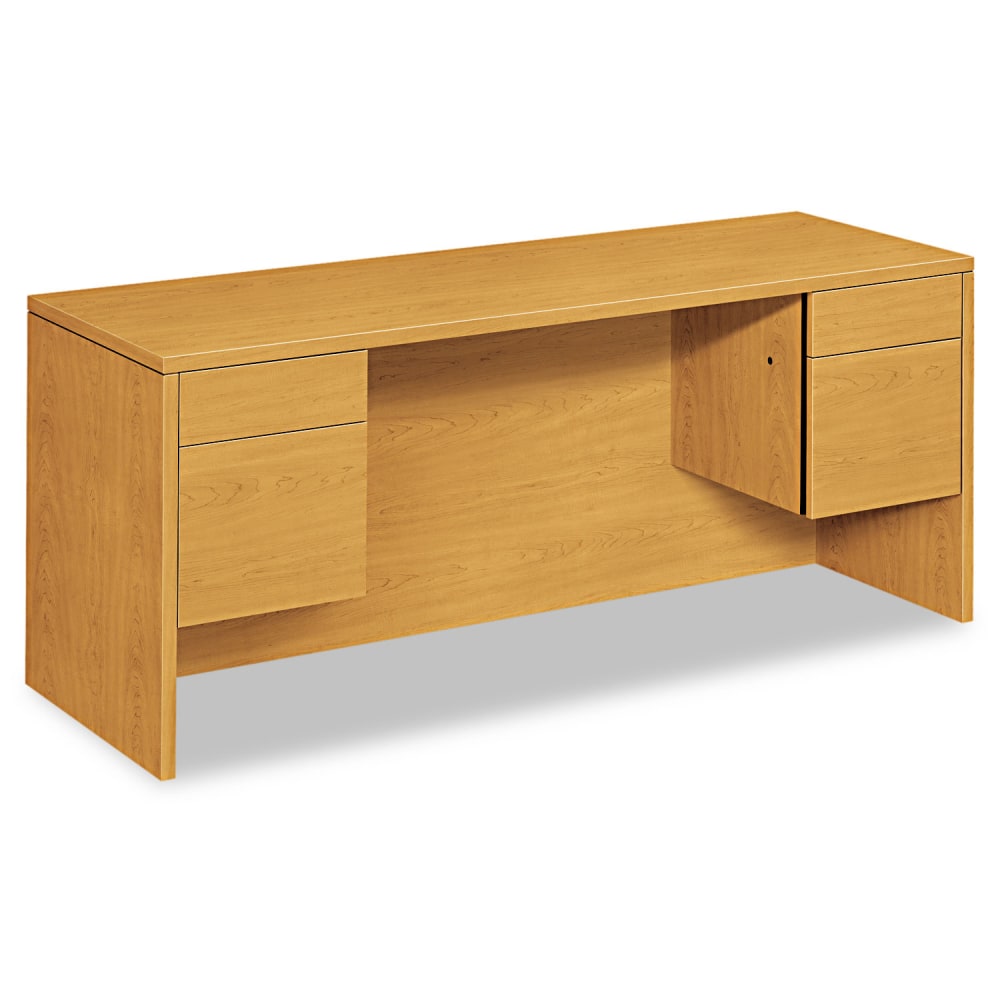 HON 10500 72inW Kneespace Computer Desk Credenza, Harvest Cherry