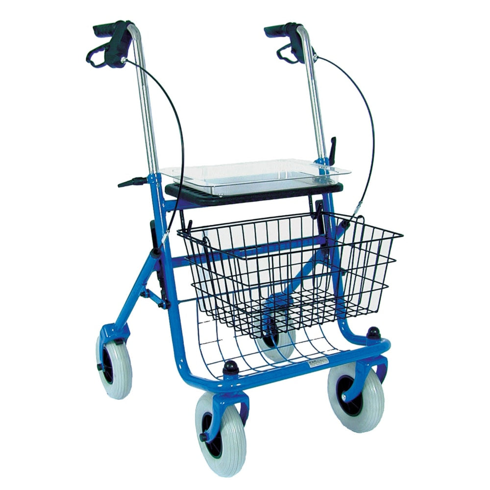 DMI Classic Adjustable Steel Folding Rollator Walker, 38inH x 23inW x 29 1/2inD, Blue