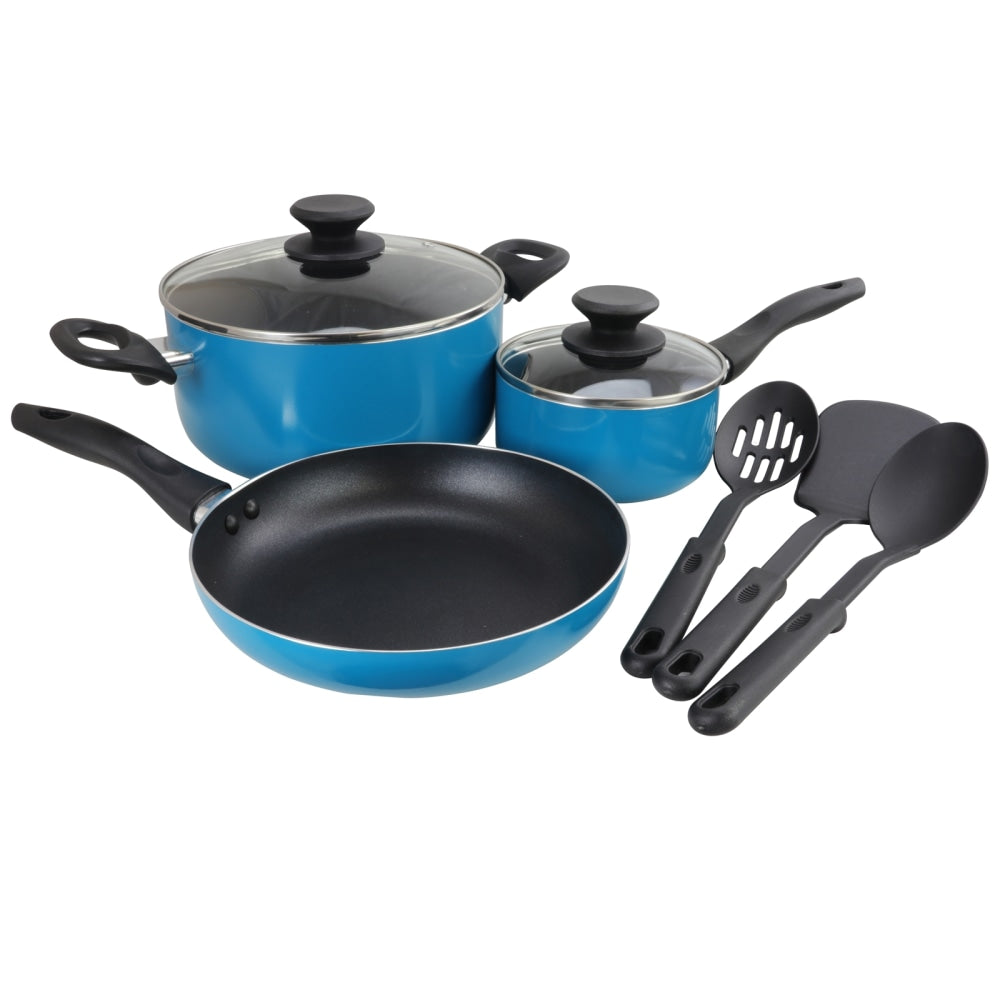 Gibson Home Palmer 8-Piece Cookware Set, Turquoise