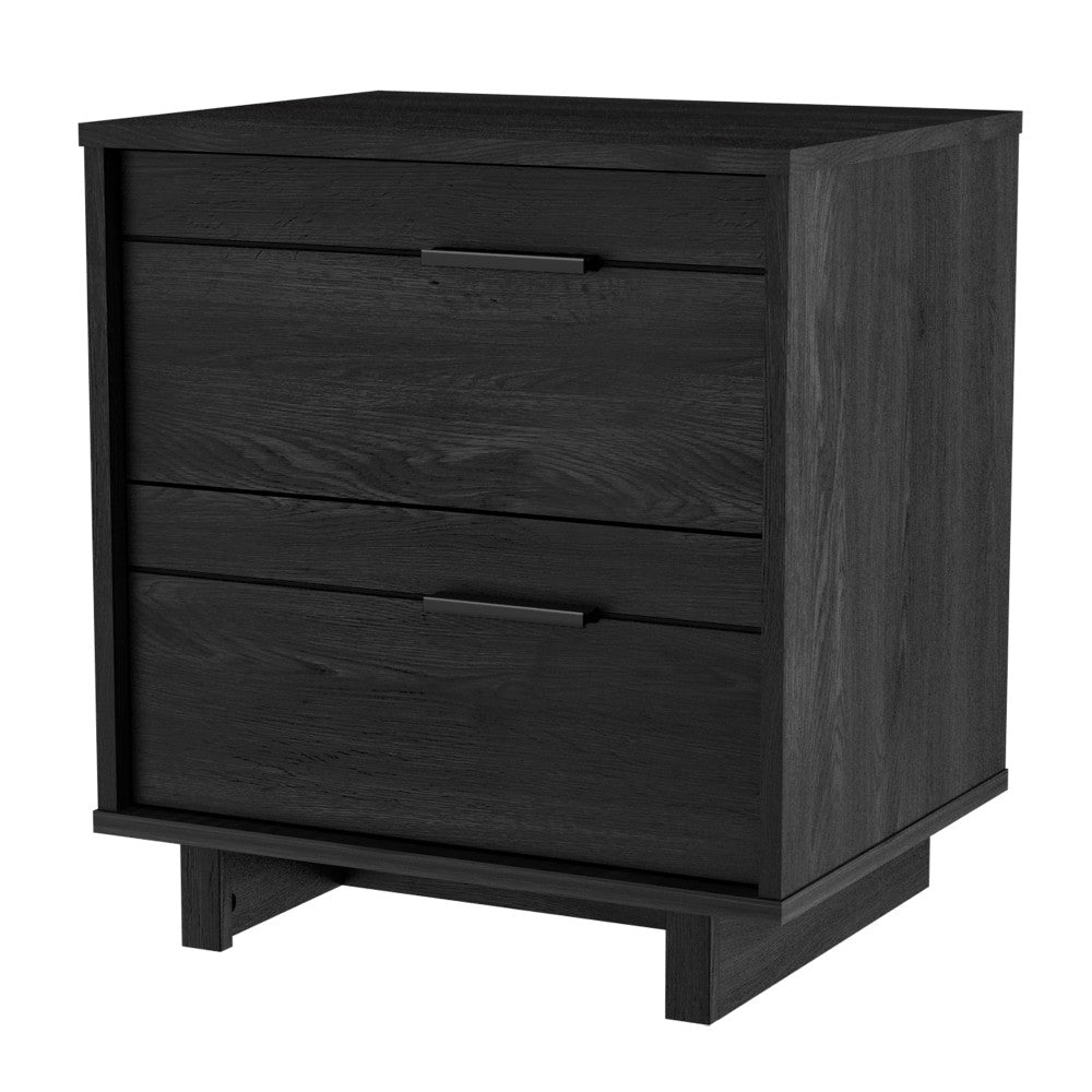 South Shore Fynn 2-Drawer Nightstand, 22-1/4inH x 22-1/4inW x 16-1/2inD, Gray Oak