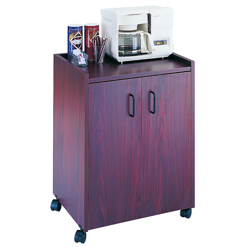 Safco Mobile Refreshment Center, 31inH x 23inW x 18inD, Mahogany