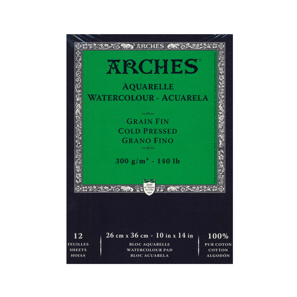 Arches Watercolor Pad, 10in x 14in, Cold-Pressed, 140 Lb, White