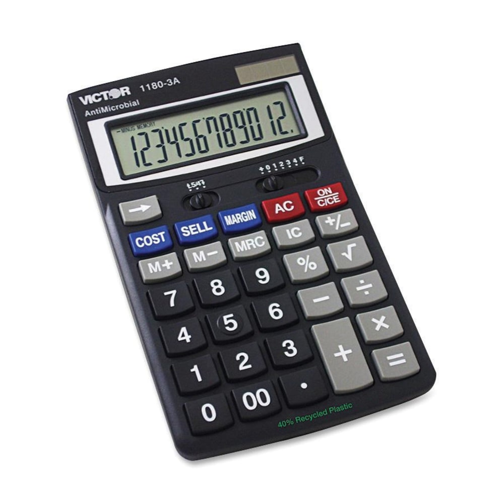 Victor 1180-3A 12-Digit Desktop Calculator With Antimicrobial Protection