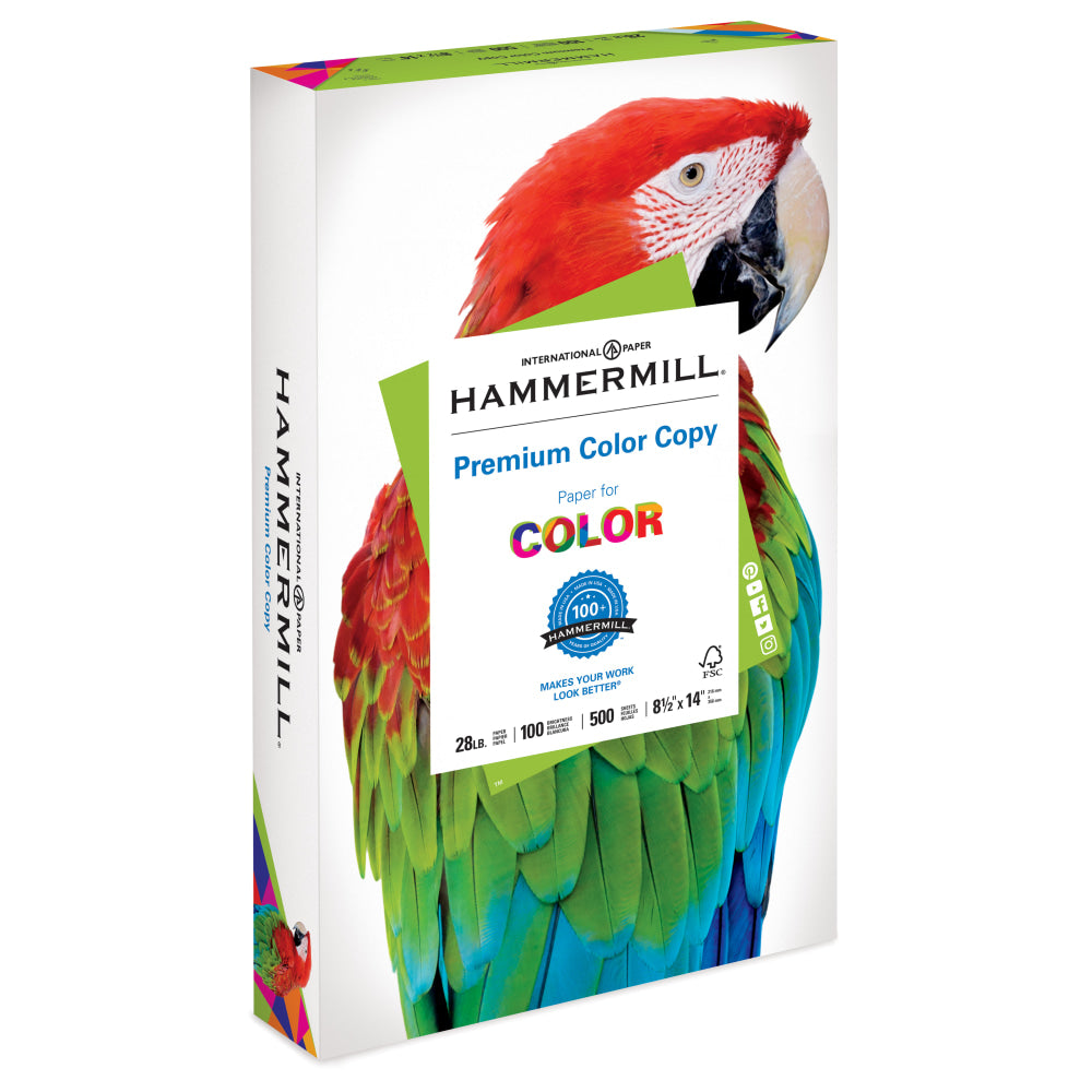 Hammermill Color Multi-Use Printer & Copy Paper, White, Legal (8.5in x 14in), 500 Sheets Per Ream, 28 Lb, 92 Brightness