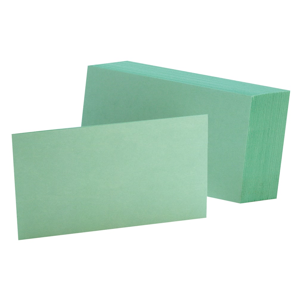 Oxford Color Index Cards, Unruled, 3inx 5in, Green, Pack Of 100