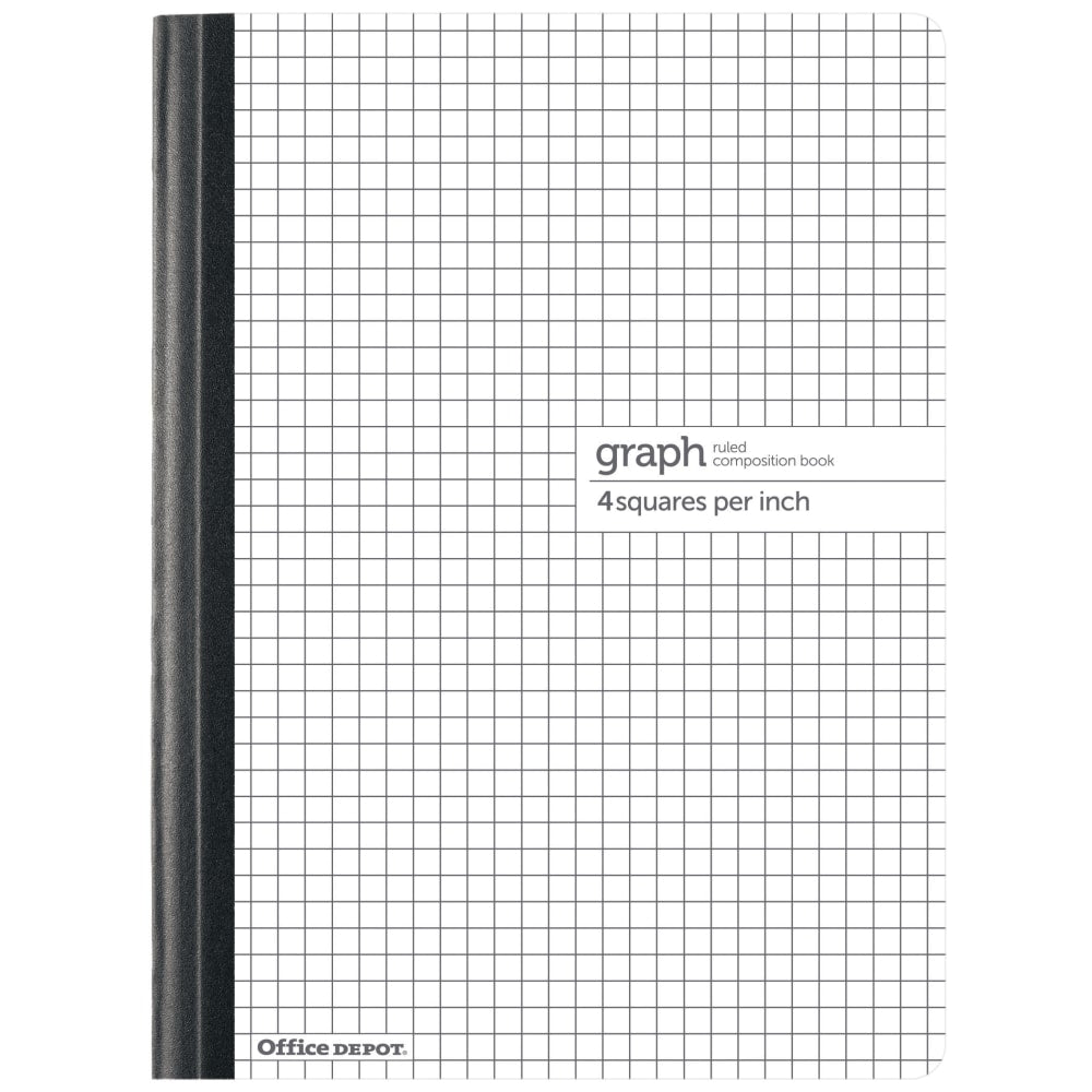 Office Depot Brand Composition Book, 8-1/2in x 11in, Quadrille Ruled, 80 Sheets, White