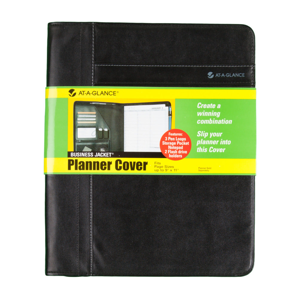 AT-A-GLANCE Business Jacket Professional Planner Cover, 9in x 11in, Black