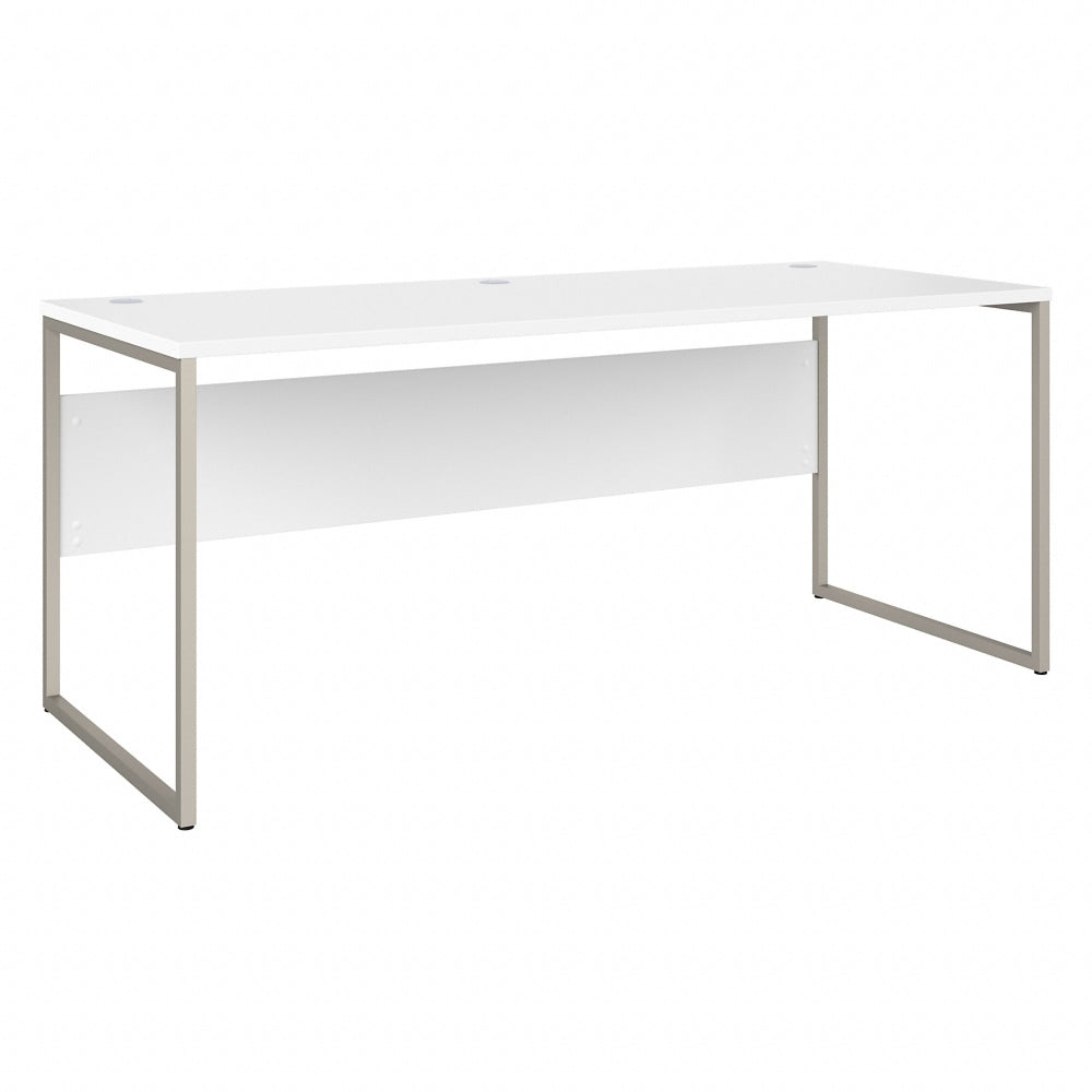 Bush Business Furniture Hybrid 72inW x 30inD Computer Table Desk With Metal Legs, White, Standard Delivery