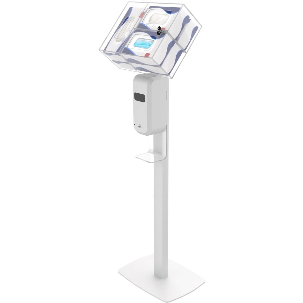 CTA Digital: Premium Thin Profile Sanitizing Station (White) - 48in Height - Floor - Steel, Acrylic - White