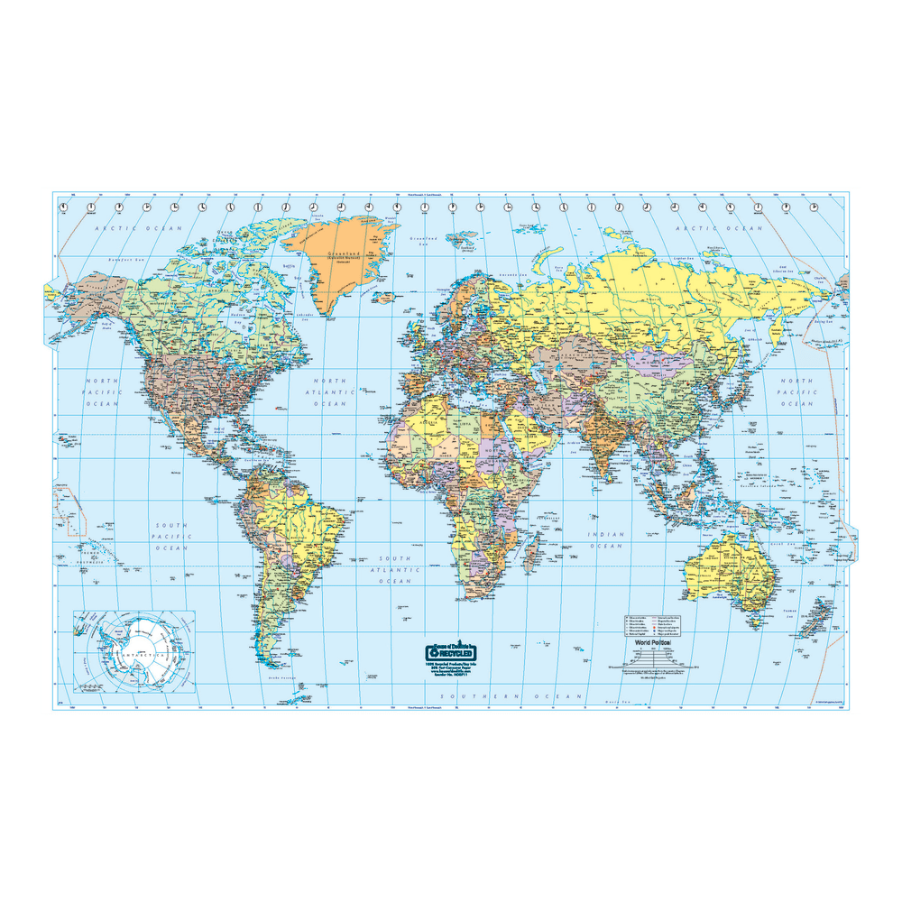 House of Doolittle Laminated World Map, 33in x 50in