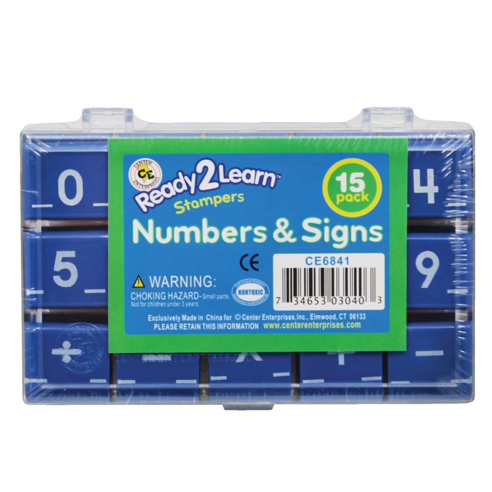 Center Enterprises Numbers And Signs Stamps, 1in, 15 Stamps Per Set, Pack Of 2 Sets