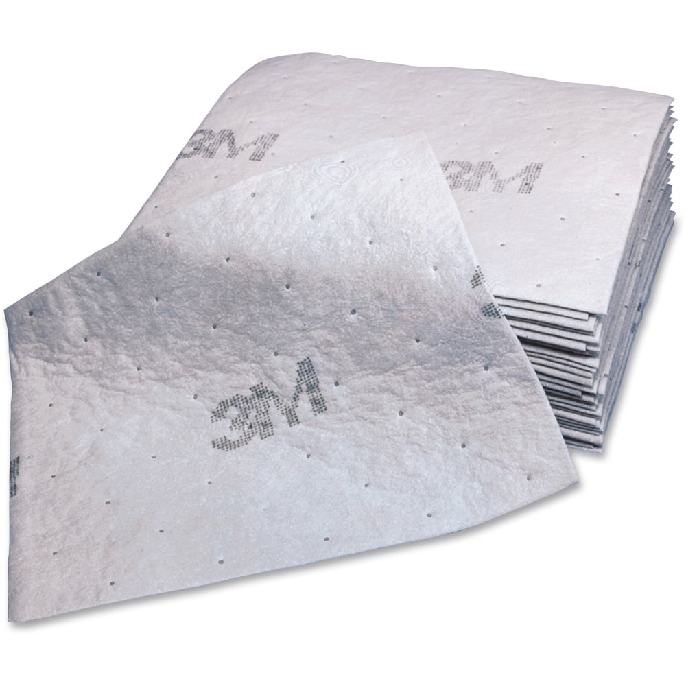 3M Maintenance Sorbent Pad - 15.5in Width x 20.5in Length - 100/Carton - Scrim - White