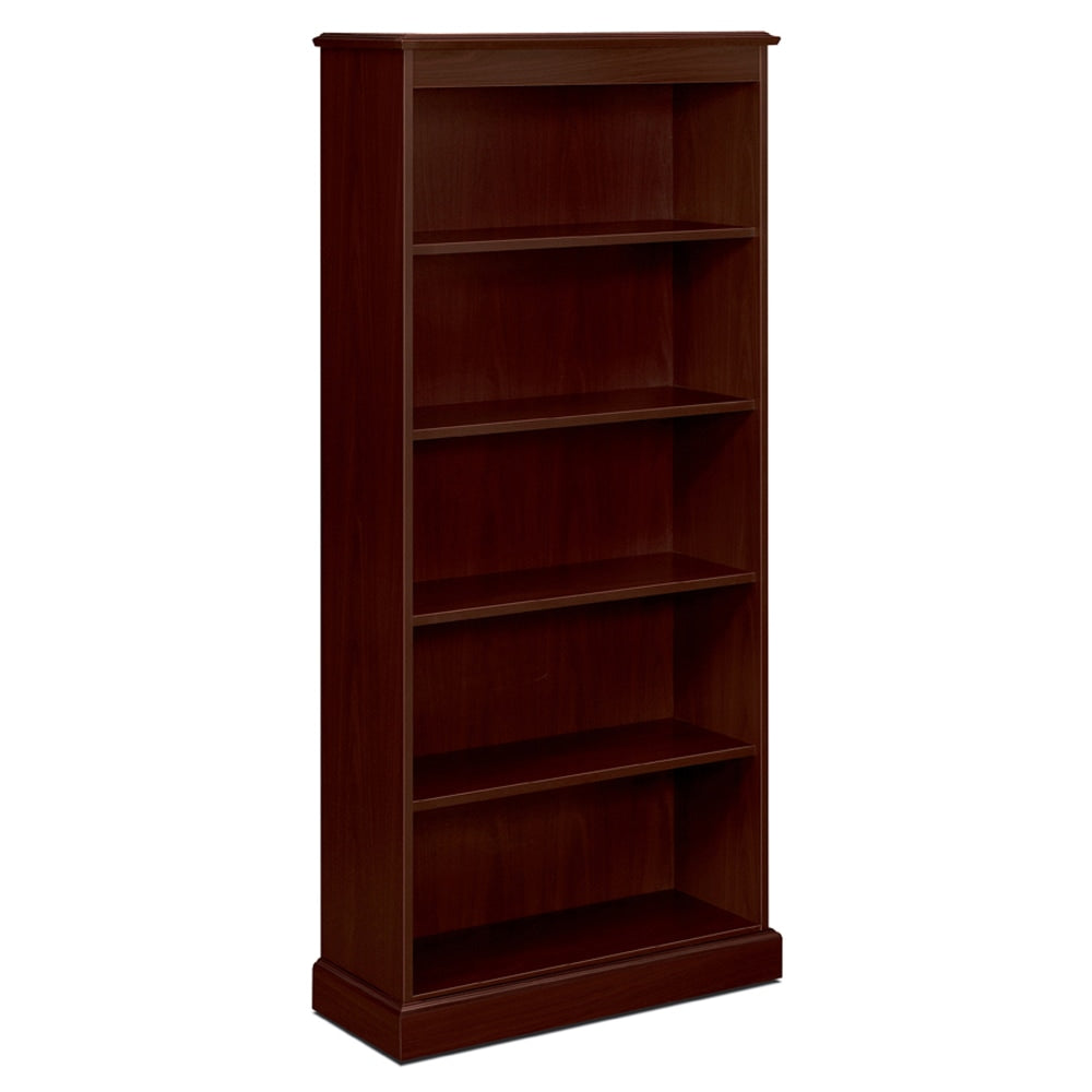 HON 94000 78 1/4in 5-Shelf Traditional Bookcase, Mahogany/Dark Finish, Standard Delivery